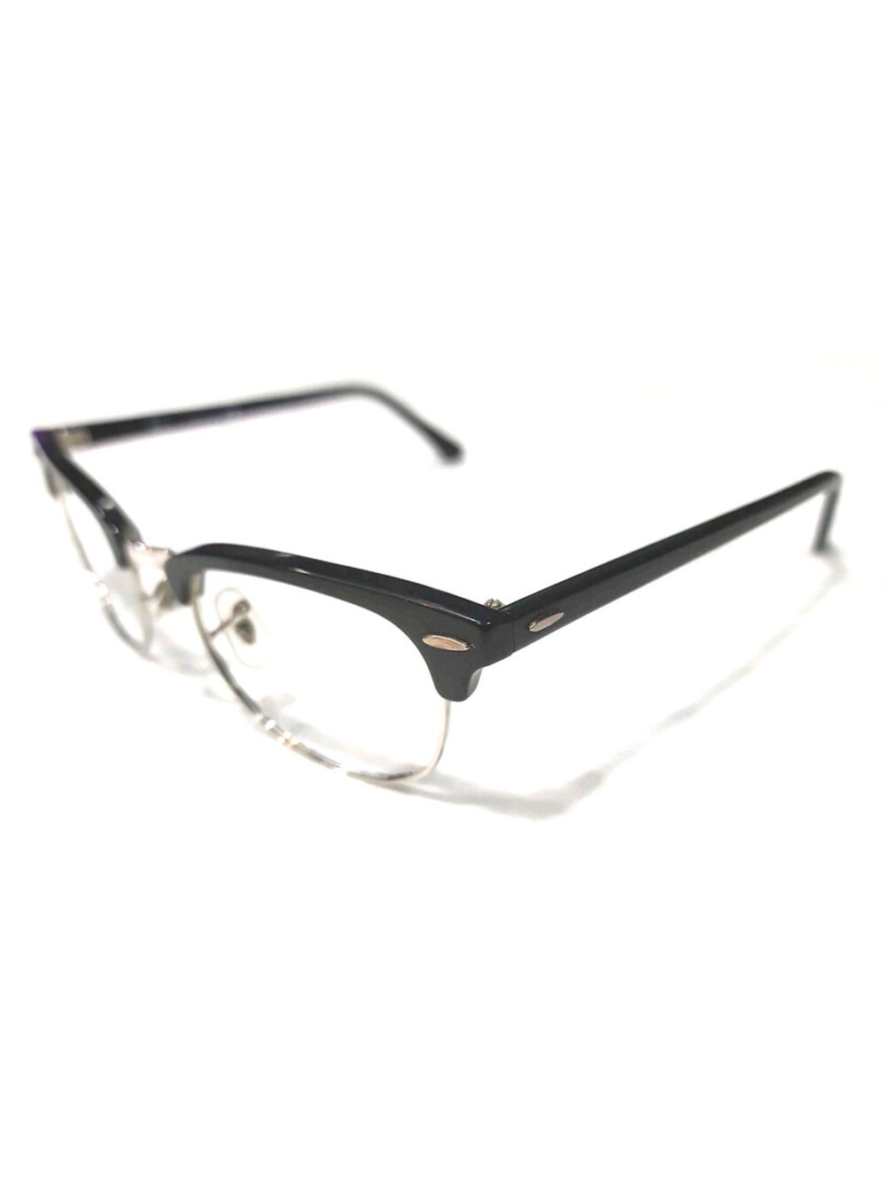 Ray Ban RB5154 2000 Black Silver Metal Round Eyeglasses 49-21 145 VG